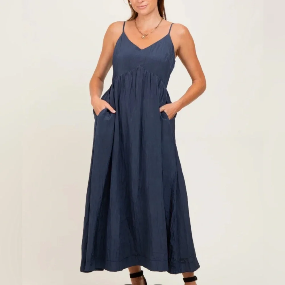 Pinkblush Maternity Navy Blue Maxi Dress - Picture 2 of 3